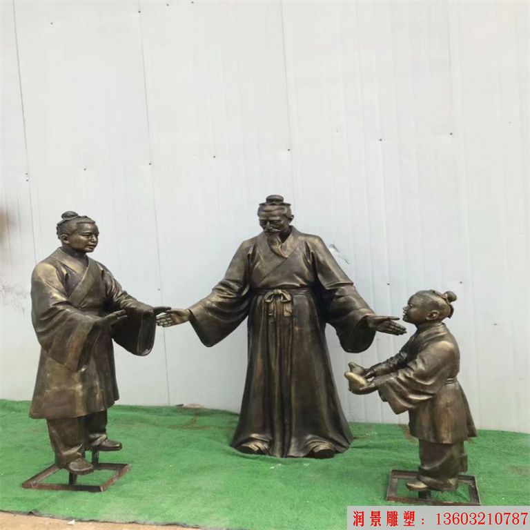 玻璃鋼仿銅孔融讓梨雕塑 玻璃鋼古代人物雕塑2